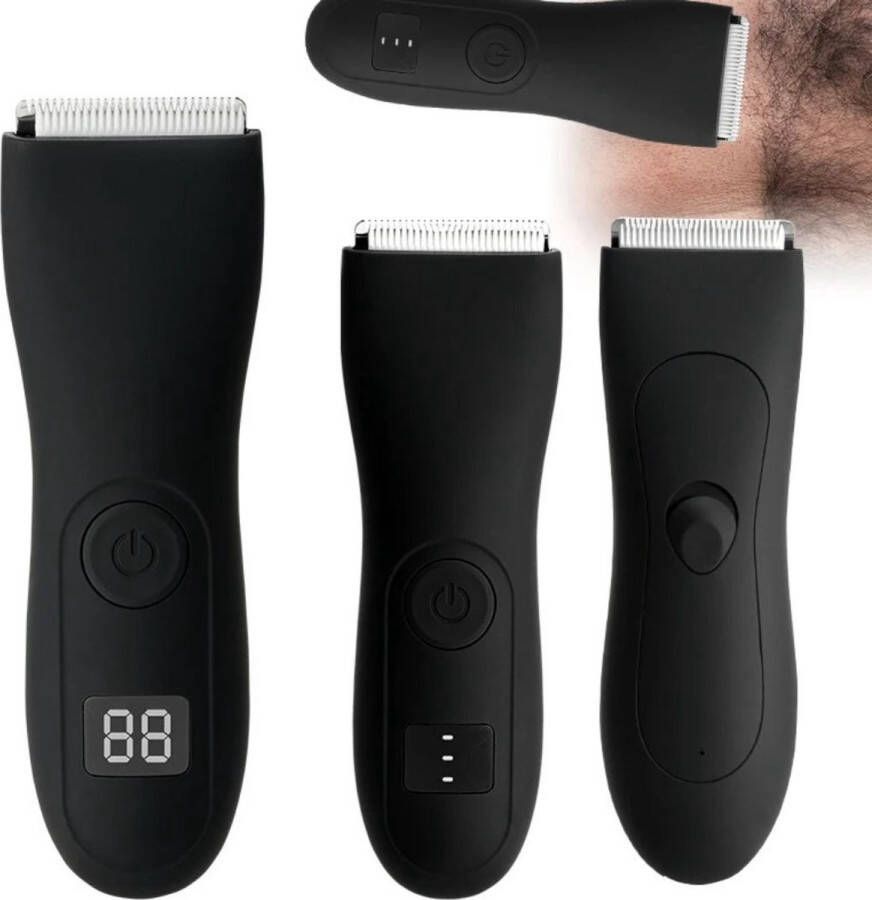 ALLGoods. Bodygroomer Mannen Waterdicht Body Trimmer Heren Manscaped Schaamhaar Trimmer Mannen Lcd-Scherm Zwart