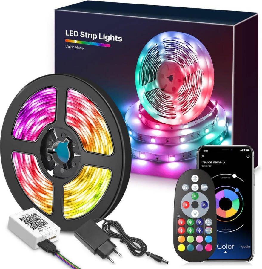 ALLGoods. LED Strip 15 Meter LED Strip met Afstandsbediening – Lichtstrip LED Light Strip Smart LED Strip Lichtstrip met Afstandsbediening – met Kleurverandering – met Appbediening – Muzieksynchronisatie Energy Class A