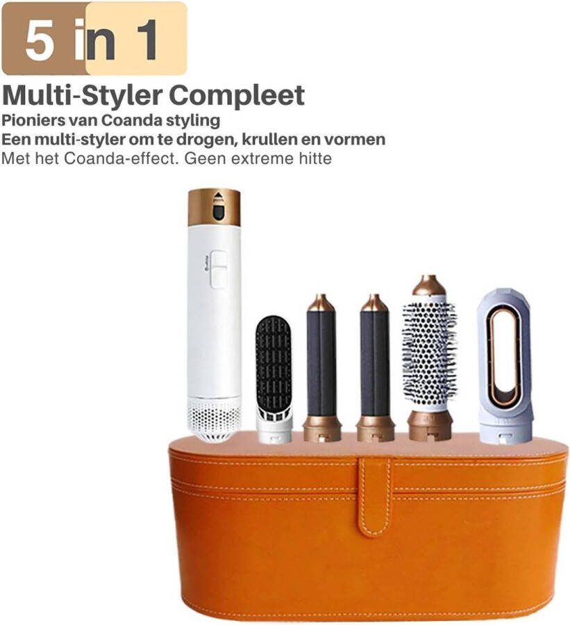 ALLGoods. Professionele Hairwrap 5-in-1 – Easystyler Pro – Airstyler met Coanda Effect – Krultang 5 in 1 – Föhnborstel voor alle Haarstylen Krultang 5 in 1 – Multistyler Heteluchtborstel 2024 Editie Fohnborstel met Gratis Leren Box