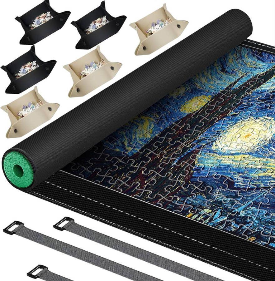 ALLGoods. Puzzelkoffer – Puzzelmap – Puzzelmat 1000 tot 3000 Stukjes – Puzzelbord met Opbergsysteem – Puzzelmat met Puzzel Sorteerbakjes Puzzel Opbergsysteem 126 x 92cm