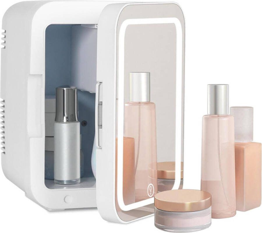 ALLGoods. Skincare Fridge Mini Koelkast 4 Liter – Met Spiegel en Verlichting Mini Fridge Make up Koelkast 12v Skincare Organizer Skincare Koelkast Small Fridge Cosmetica