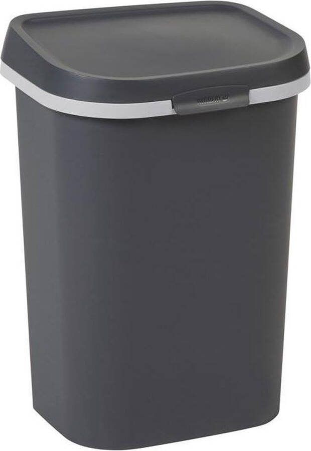 Curver Vuilnisbak Mistral Flat Recycled Pvc Antraciet 25l