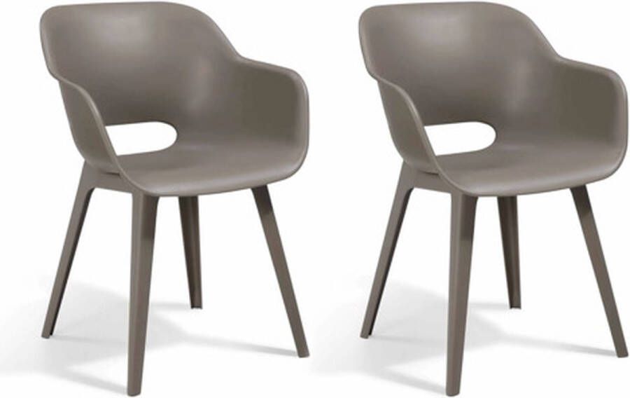 Allibert Akola Tuinstoelen 2 stuks -56 5x55x80cm Lichtbruin