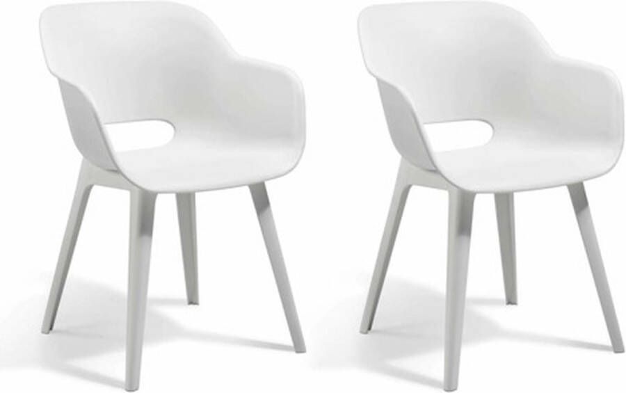 Allibert Akola Tuinstoelen 2 stuks -56 5x55x80cm Wit
