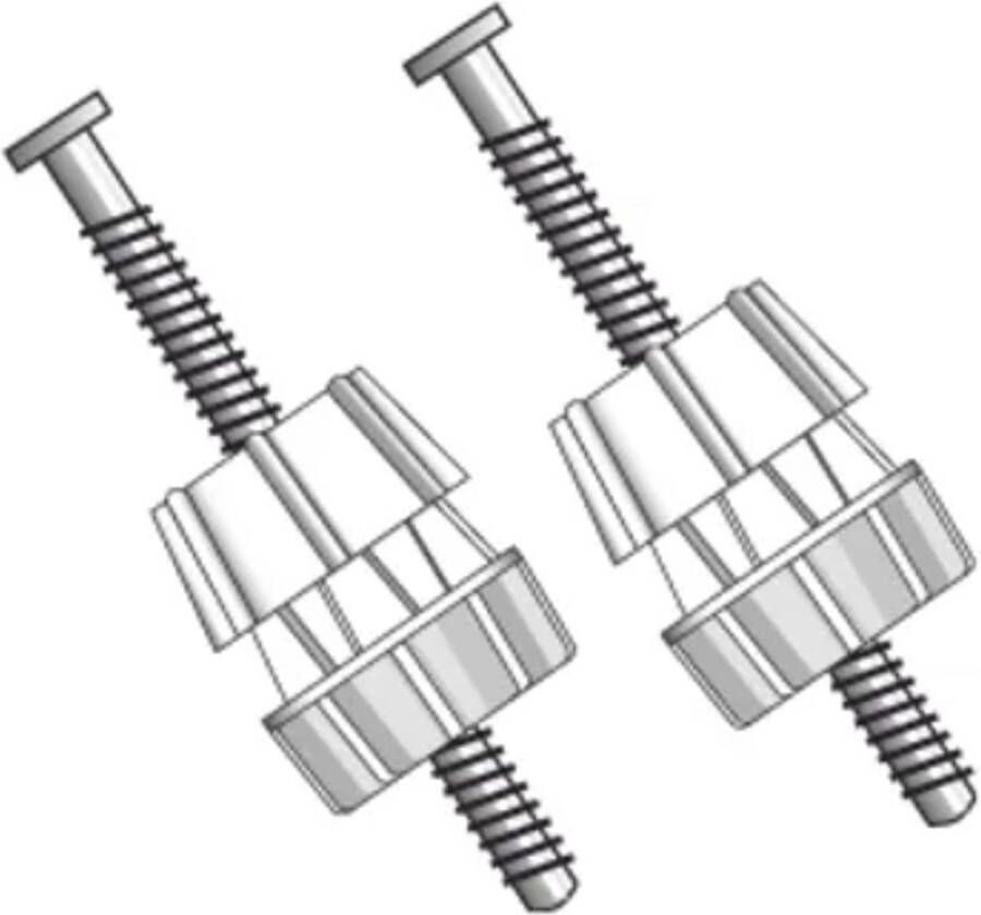 Allibert bevestigingsset Opties voor wc-zittingen Universeel Inclusief metalen schroeven en snelmontagemoer