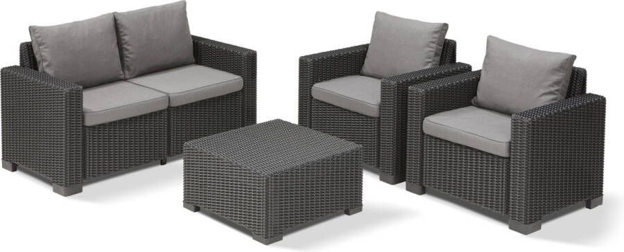 Allibert California Loungeset 4-personen Grafiet