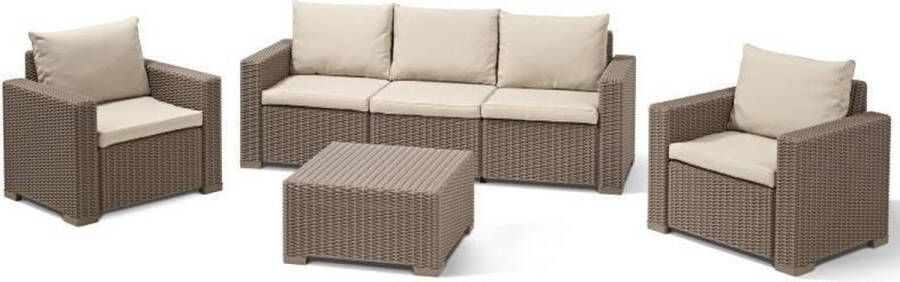 Allibert California Loungeset – 5 personen Cappuccino