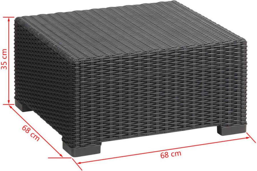 Allibert Tuintafel Calafornia Kunststof Antraciet 68x68x35cm - Foto 1