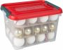 Allibert Curver Kerstbox 20L kerstballenbox transparant rood kerstballen opbergbox - Thumbnail 1