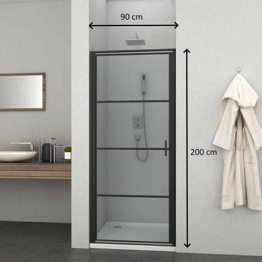 Allibert Douchedeur Loftgame 90 X 200cm Zwart Profiel 8 Mm Helder Glas