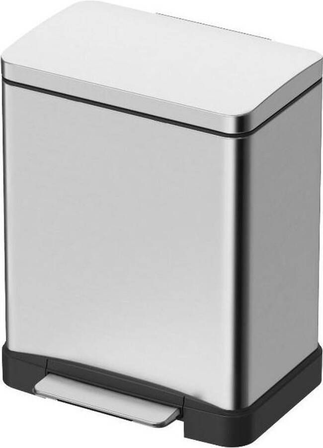 Allibert Lycia Afvalemmer pedaal vierkant 20L Geborsteld Inox