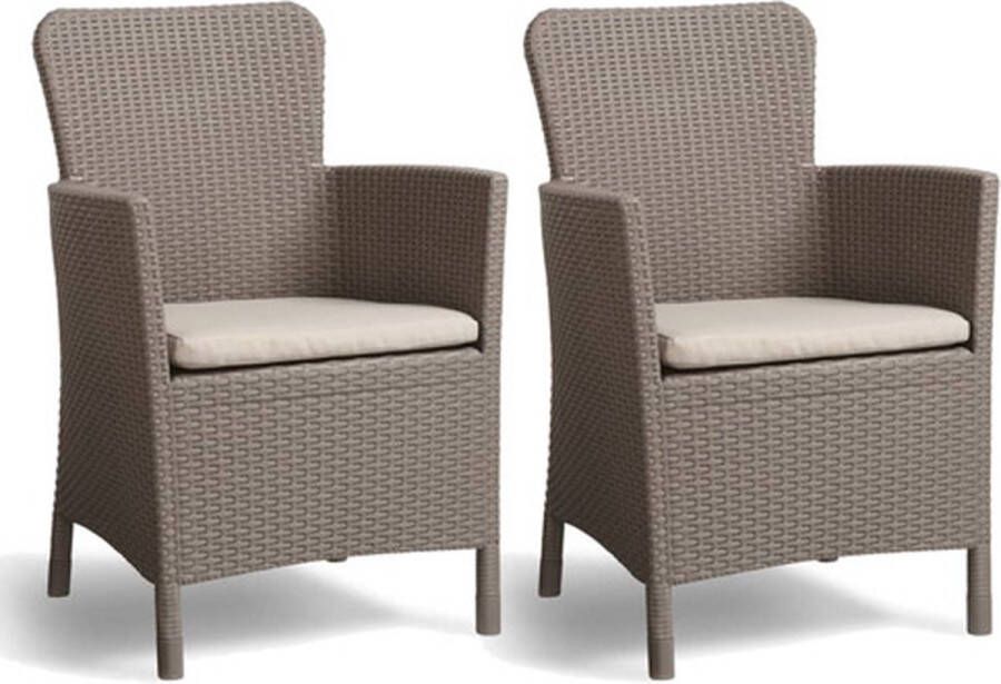Keter Allibert Tuinstoelen 2 st Miami cappuccinokleurig 216833
