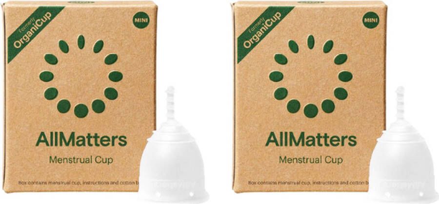 AllMatters Organicup 2 stuks Menstruatie cup Maat mini