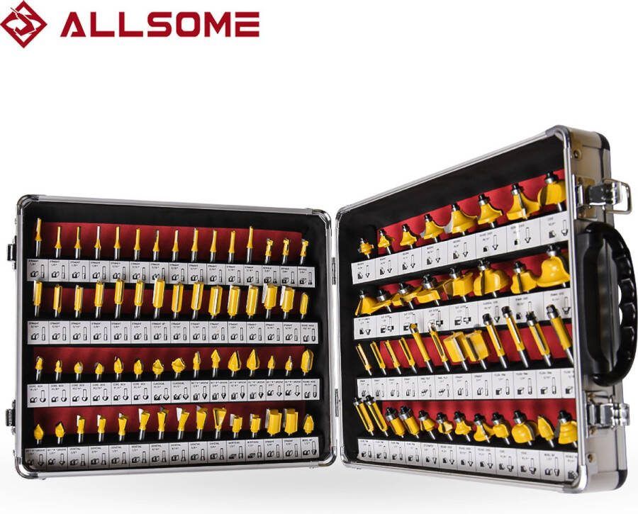 Allsome 100 Stks set 1 4 Inch Shank Tungsten Carbide Router Bit Houtbewerking Frees HT1192