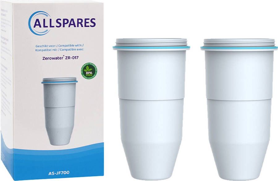 AllSpares Waterfilter (2x) geschikt voor alle Zerowater Waterkannen Vervangingsfilter voor o.a. ZW-5317 ZR-017