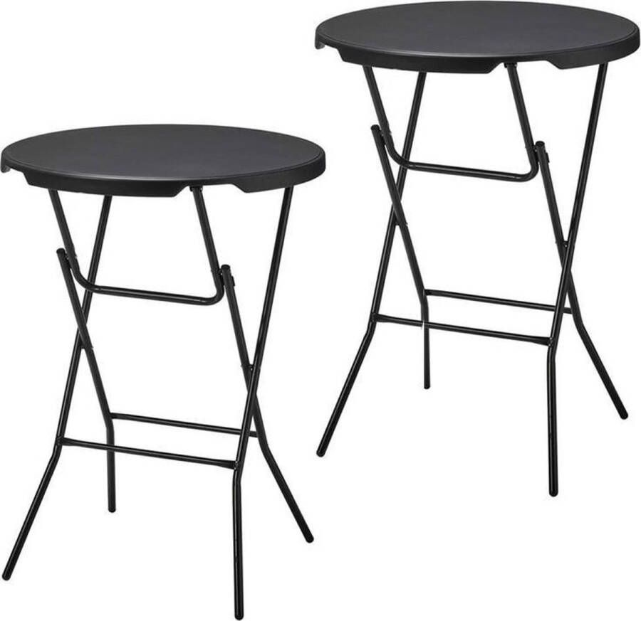 Alora Statafel Set van 2 Zwart ø80x110 cm statafels cocktailtafel hoge staan tafel staantafels staantafel partytafel