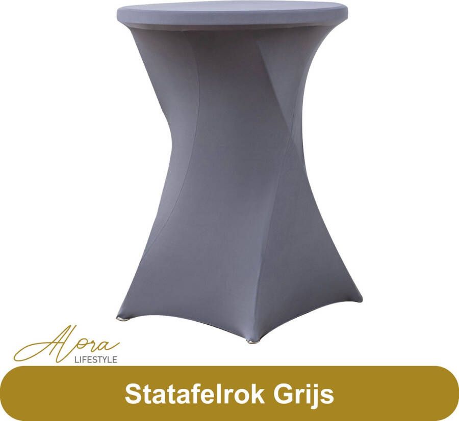 Alora Statafelrok grijs 80 cm partytafel tafelrok voor statafel Statafelhoes Bruiloft Cocktailparty Stretch Rok