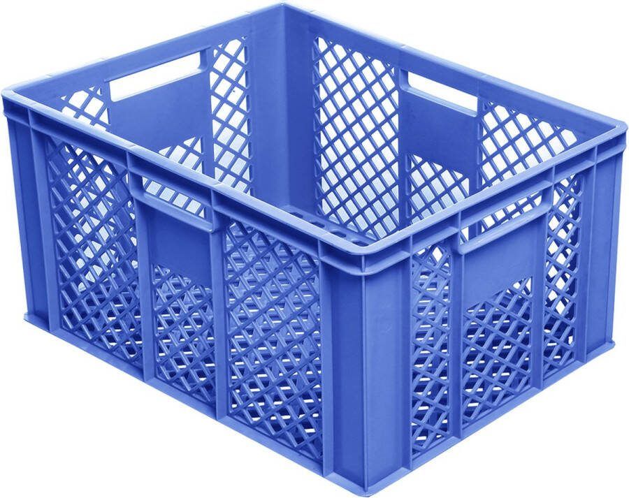 Alpac Stapelkrat Opbergkrat 600 x 400 x 320 mm Geperforeerd Blauw