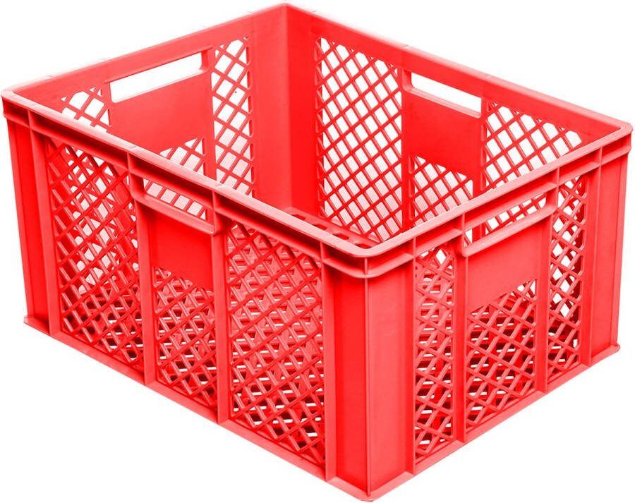 Alpac Stapelkrat Opbergkrat 600 x 400 x 320 mm Geperforeerd Rood