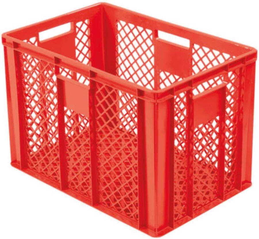 Alpac Stapelkrat Opbergkrat 600 x 400 x 410 mm Geperforeerd Rood