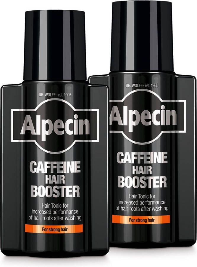 Alpecin Black Hair Booster Tonic 2x 200ml Voorkomt haaruitval en ondersteunt de haargroei Voor alle haar en hoofdhuid types Energizer voor sterk haar Made in Germany