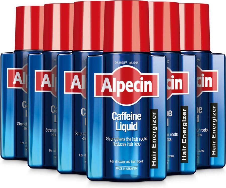 Alpecin Cafeïne Liquid Hair Tonic 6x 200ml Voorkomt haaruitval en ondersteunt de haargroei Voor alle haar en hoofdhuid types