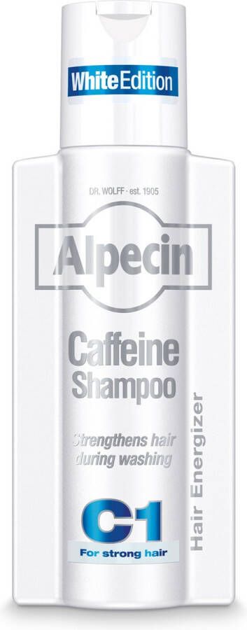Alpecin Cafeïne Shampoo C1 White met nieuwe geur 250ml Natuurlijke haargroei shampoo voor mannen
