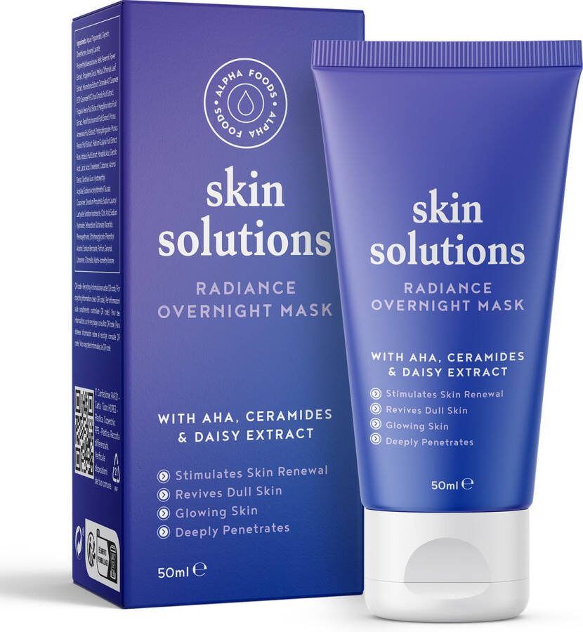ALPHA FOODS Gezichtsmasker Nachtmasker met actieve ingrediënten AHA-complex en madeliefjesextract Hydraterend masker voor een stralende huid tijdens je slaap 50 ml