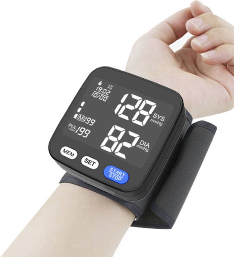 Alphamed Digitale bloeddrukmeter Pols Hartslagmeter LCD Scherm Blood Pressure Monitor