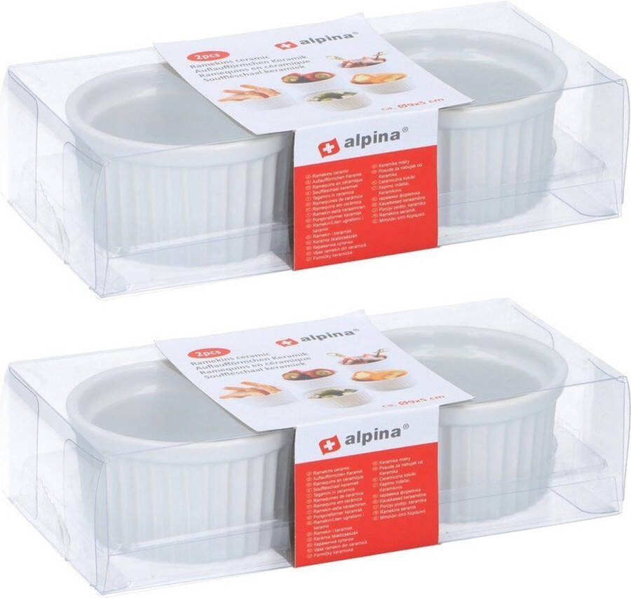 Merkloos Sans marque 10x ronde mini ovenschaaltjes keramiek wit 9 cm Ovenschalen braadsledes Ovenschotel schalen Bakvorm