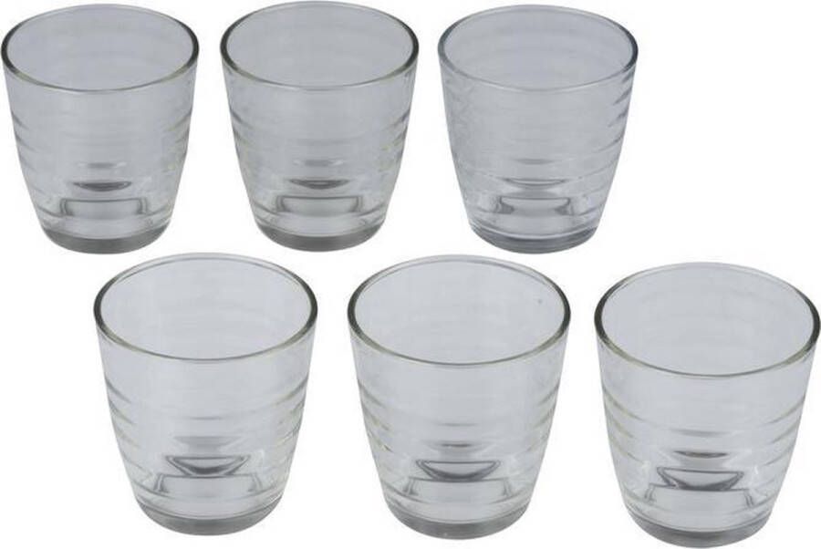 Alpina Kitchen & Home 6x Drinkglazen transparant 225 ml Sapglazen Waterglazen 6 stuks