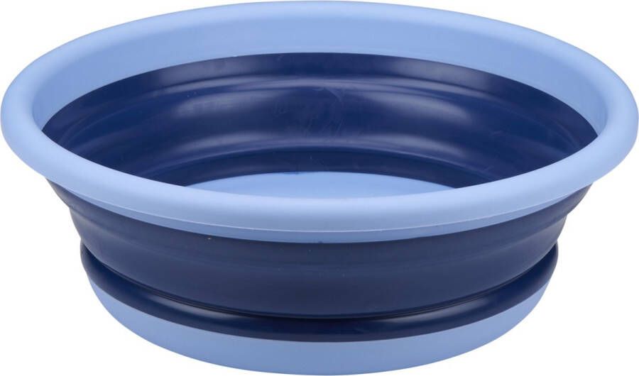 Alpina Afwasteil wasmand emmer opvouwbaar kunststof 8 Liter blauw D37 x H13 cm huishoud camping