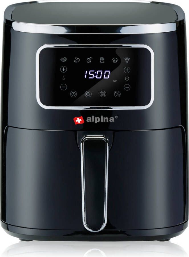 Alpina Airfryer Hetelucht Friteuse 4.5L 1400W 80 tot 200 °C Timer tot 60 Min Digitaal Display