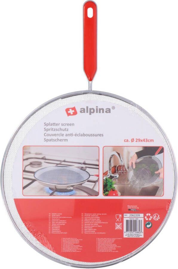 Alpina Antispatdeksel 29x43 cm RVS Rood