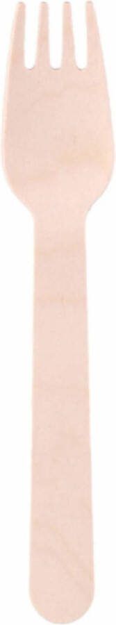 Alpina Bestek Eetvork Hout 16 cm. 50 stuks