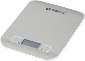 Alpina Digitale Keukenweegschaal Tot 5 Kilo Met Tarra-functie G-kg-lb-oz Inclusief Batterijen Rvs