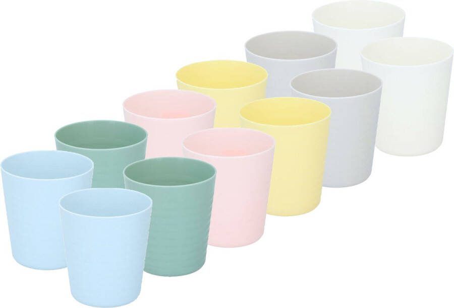 Alpina drinkbekers 30x gekleurd kunststof 230 ml herbruikbaar