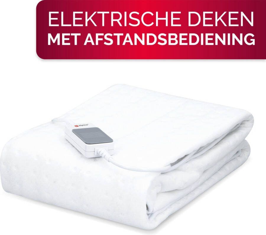Alpina Warmtedeken 1 Persoons Elektrische Bovendeken Onderdeken 3 Standen Wasbare Elektrische Knuffeldeken Warmte Deken Elektrisch Deken 80x150 cm Wit