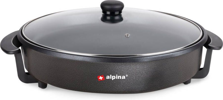 Alpina Elektrische Hapjespan Partypan Anti-aanbaklaagje 1500 Watt Met Temperatuurregelaar Ø 40 cm