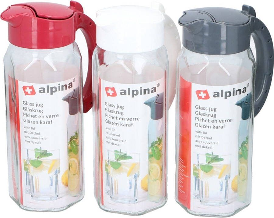 Alpina Karaf glas 1 5L met deksel (1 stuk) assorti
