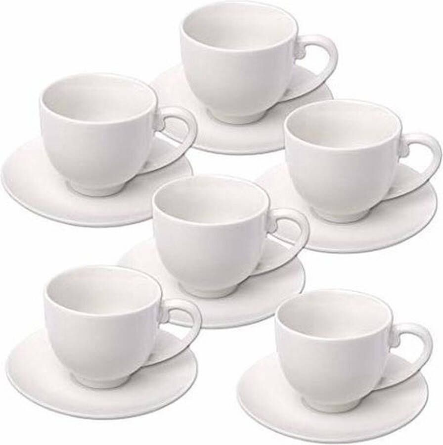 Alpina Kitchen & Home 6x stuks Espresso koffiekopjes en schotels set Keuken koffie koppen accessoires