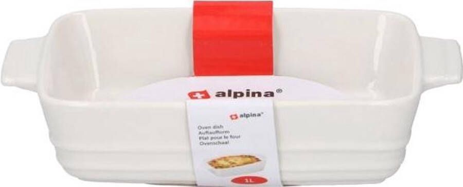 Alpina Kitchen & Home Alpina Ovenschaal 1 Liter Keramiek Wit