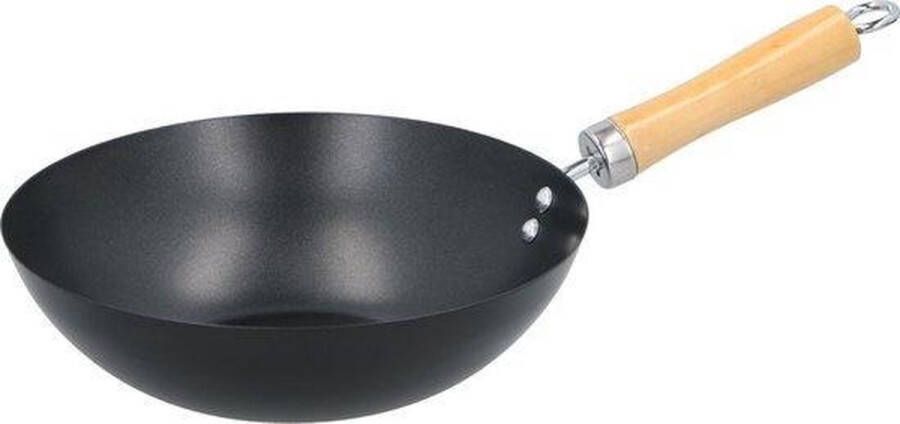 Alpina Kitchen & Home Alpina Wok 30cm houten steel anti-aanbaklaag