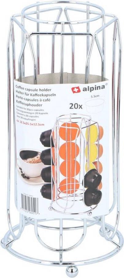 Alpina Kitchen & Home Koffie cupshouder capsulehouder voor 20 grote capsules Koffie keuken accessoires