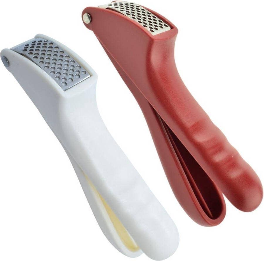 Alpina Knoflookpers 2 Stuks 17 cm RVS Kunststof Keukenaccessoires