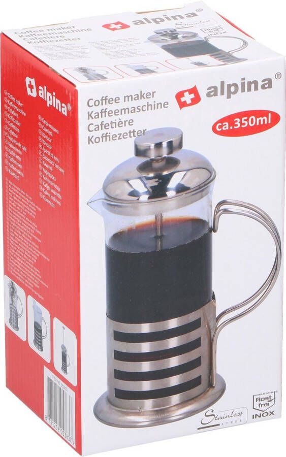 Alpina Koffiezetter 350 ml. RVS Glas