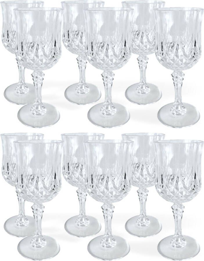 Alpina Kunststof Wijnglazen Set van 12 200ml Kristallook