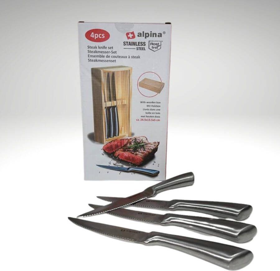 Alpina Messenset 4 Stuks Bamboe hout Bamboe Messenset Bamboe messen Black Friday 2023 Deals