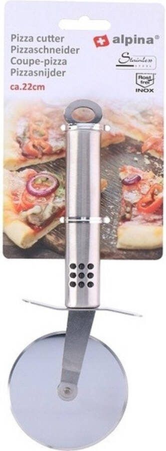 Merkloos Sans marque Pizzasnijder RVS 22 cm Pizzames Pizzaroller Pizza Keukengerei
