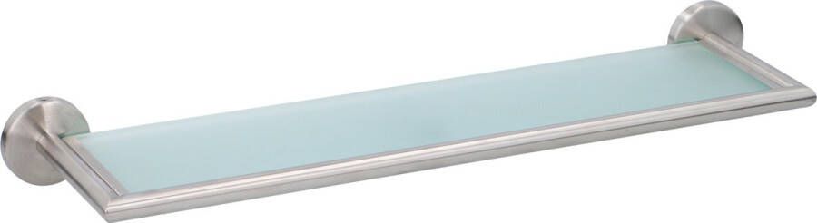 Alpina douche- en badrekje 54 x 14 cm glas staal zilver